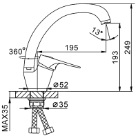 Смеситель для кухни Frap H04 F4104-2 хром