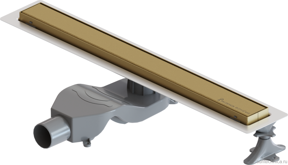 Душевой трап (лоток) Boheme Premium Linear 60 см, матовое золото