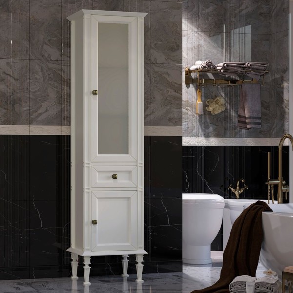 Шкаф пенал для ванной Opadiris Кантара слоновая кость, R