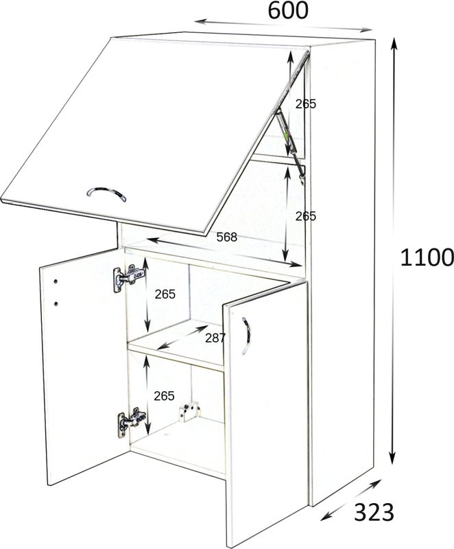 Шкаф Orange Samara 60 с откидной дверцей, белый глянец