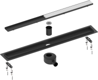 Душевой трап (лоток) Timo Drain Systems DS230206/03 600 двусторонняя панель plate под плитку, черный