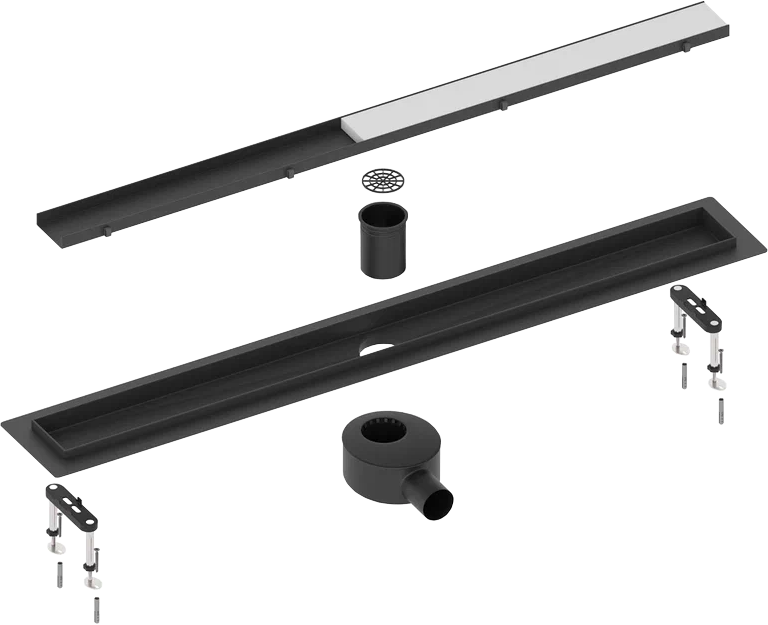 Душевой трап (лоток) Timo Drain Systems DS230206/03 600 двусторонняя панель plate под плитку, черный
