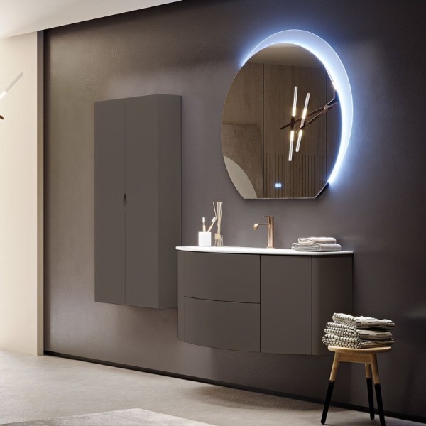 Тумба с раковиной Cezares Eden 120 grigio talpa opaco, раковина 82368