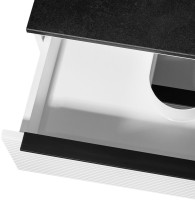 Тумба с раковиной Runo Орлеан 70 белая матовая, черная, раковина Sole 40