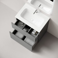 Мебель для ванной комнаты Sancos Folk Floor 70 напольная, ergraut soft, раковина CN7031