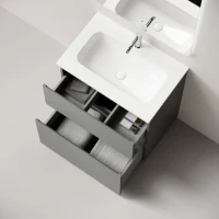 Мебель для ванной комнаты Sancos Folk Floor 70 напольная, ergraut soft, раковина CN7031