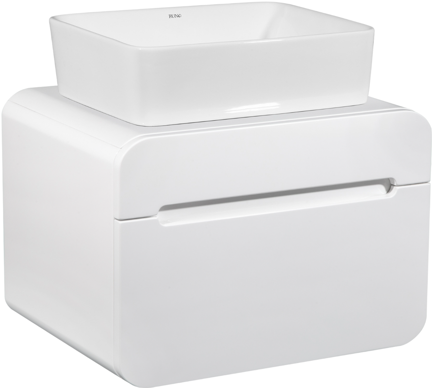 Мебель для ванной комнаты Runo Ницца 60 белая, раковина Tre 50