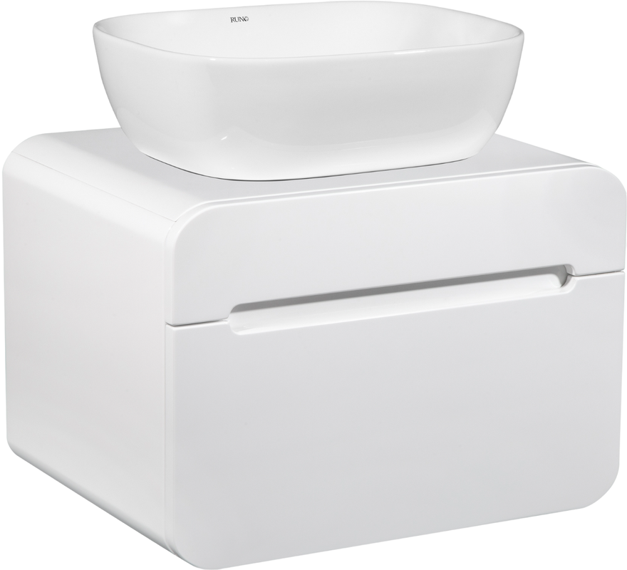 Мебель для ванной комнаты Runo Ницца 60 белая, раковина Tre 50