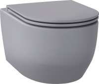 Унитаз подвесной Wellsee Croquis 182614001 безободковый, с микролифтом, матовый серый