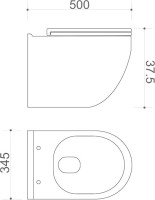 Унитаз подвесной Teymi Demi T40208 с микрофлитом, безободковый, белый