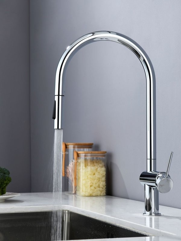 Смеситель для кухни AQUAme Cucina с выдвижным изливом AQM9901CR