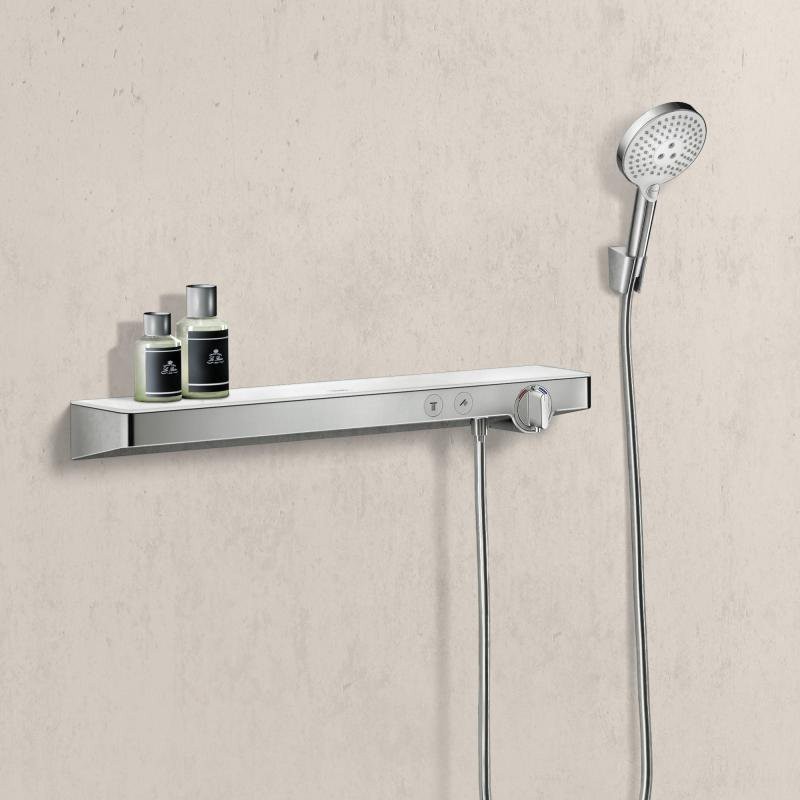 Термостатический смеситель Hansgrohe ShowerTablet Select 13184400 для душа, белый - хром
