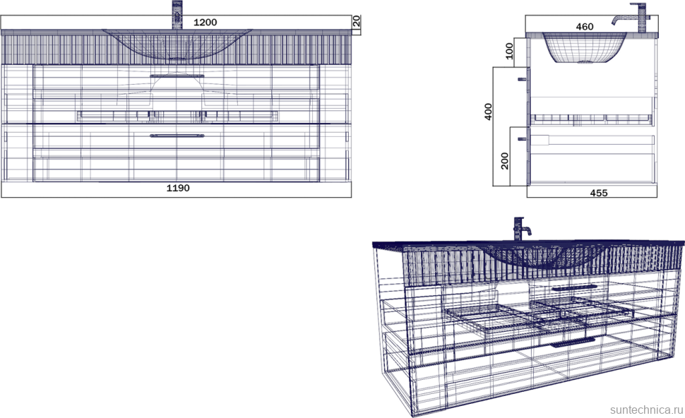 Мебель для ванной комнаты Sanvit Турин 2 120, белая