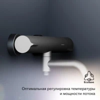 Термостатический смеситель Damixa Scandinavian Pure 363000300 для ванны с душем, черный