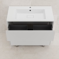 Тумба с раковиной Style Line Лима Plus 90 напольная, эмаль, белая матовая