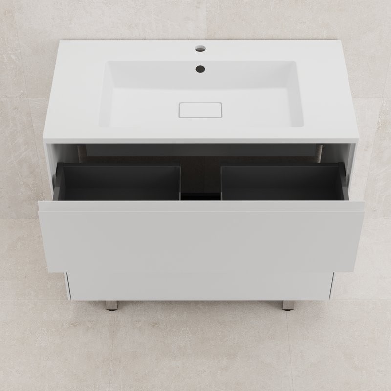 Тумба с раковиной Style Line Лима Plus 90 напольная, эмаль, белая матовая