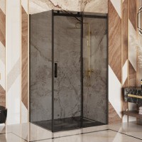 Душевой уголок Ambassador Benefit 19022202HBB-110HBB 130х110 см, профиль черный, стекло тонированное