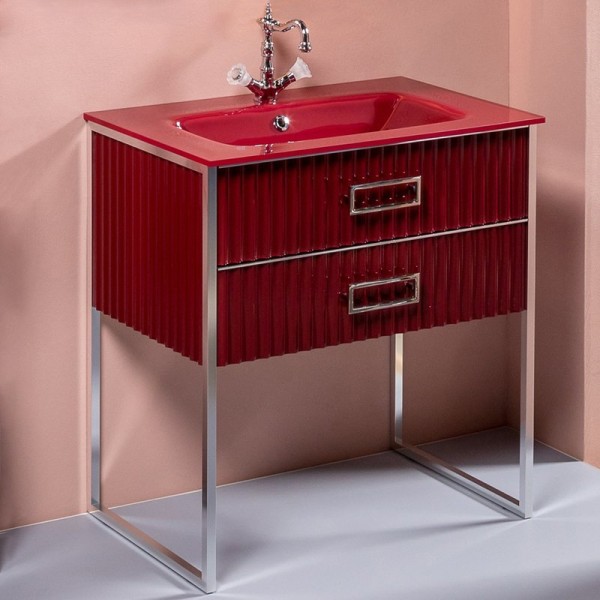 Тумба под раковину Armadi Art Monaco 80 бордо, хром