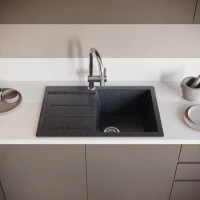 Мойка кухонная Domaci Бьелла DMC-25 черная Мойка кухонная Domaci Бьелла DMC-25 черная