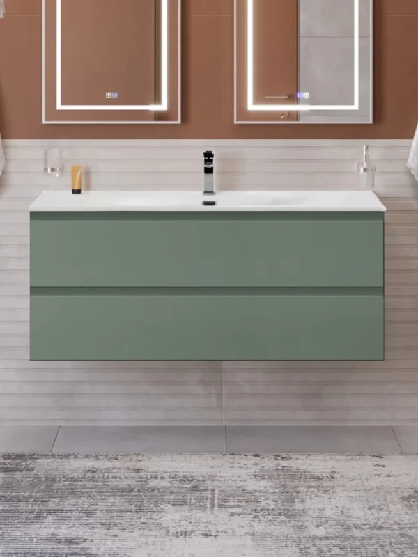 Тумба с раковиной BelBagno Kraft 120 подвесная, матовая еловая, раковина bb-8099-120
