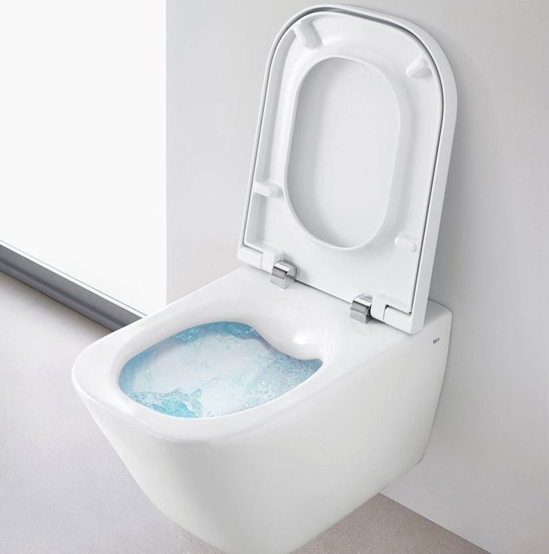 Комплект Унитаз подвесной Roca Gap 34647L000 безободковый, с микролифтом + Инсталляция TECE Now 9400412 4 в 1 с кнопкой смыва