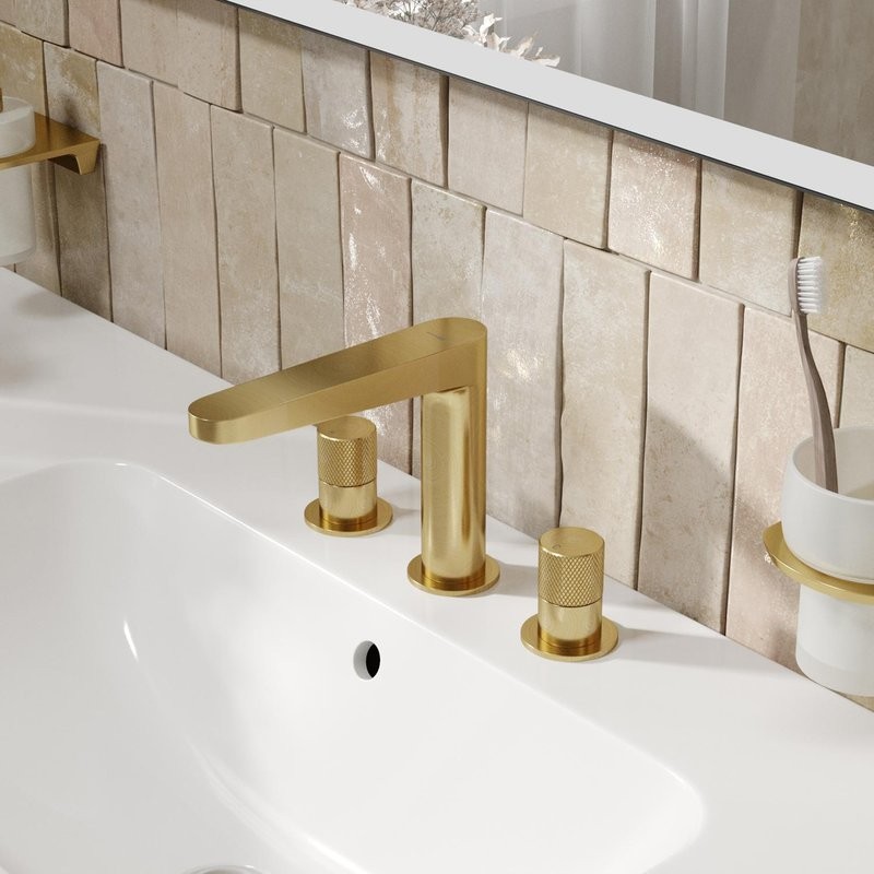 Смеситель для раковины Wasserkraft Schunter 8235 матовое золото PVD