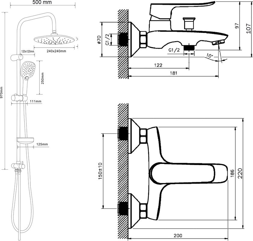 Душевая стойка Agger Nice A2595000