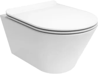 Комплект Унитаз подвесной KERAMA MARAZZI Plaza Modern PLMR.wc.02 безободковый, с микролифтом + Инсталляция + Кнопка