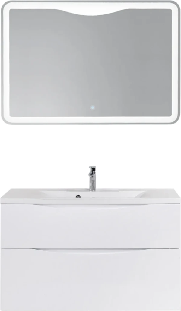 Мебель для ванной комнаты BelBagno Marino H60 bianco lucido, 100 см