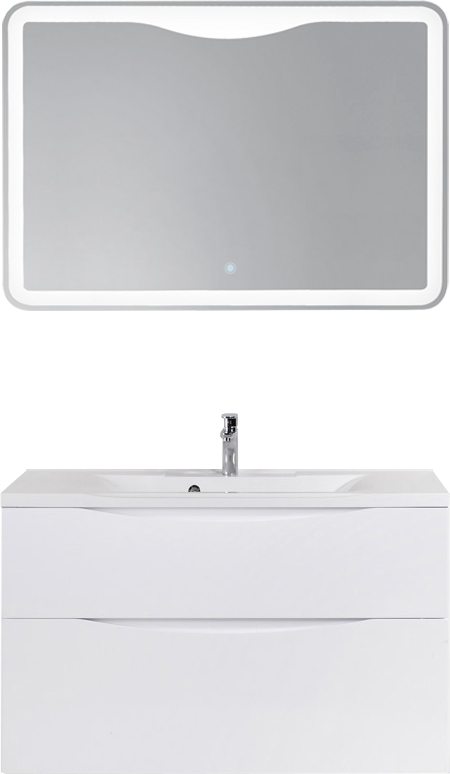 Мебель для ванной комнаты BelBagno Marino H60 bianco lucido, 100 см