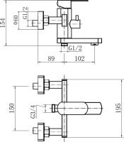 Смеситель для ванны с душем Fashun A53020-21 бронза