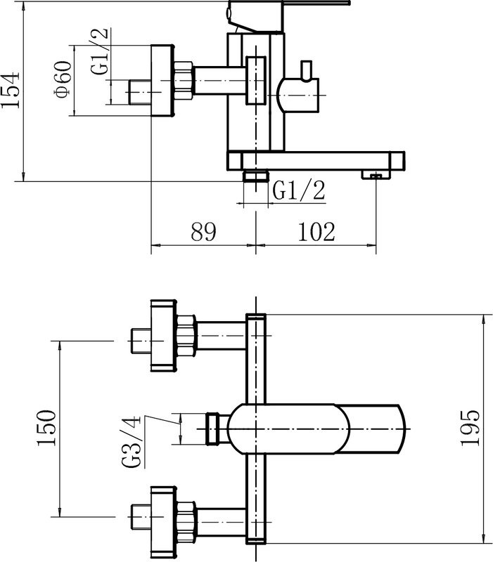Смеситель для ванны с душем Fashun A53020-21 бронза