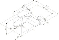 Душевая стойка AM.PM Gem F0790022 + Смеситель для ванны с душем AM.PM Tender F45A10022