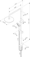 Душевая стойка AM.PM Gem F0790022 + Смеситель для ванны с душем AM.PM Tender F45A10022