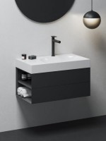 Тумба под раковину без столешницы Ravak Lite SD 80 L матовая черная