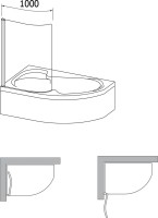 Шторка на ванну Ravak Rosa CVSK1 160/170 L Transparent, профиль блестящий