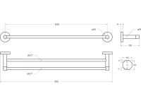 Полотенцедержатель Cezares Relax THD-65-GM оружейная сталь