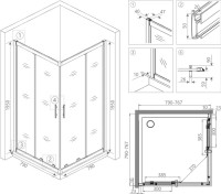 Душевой уголок RGW Hotel HO-31 800x800x1950 профиль хром