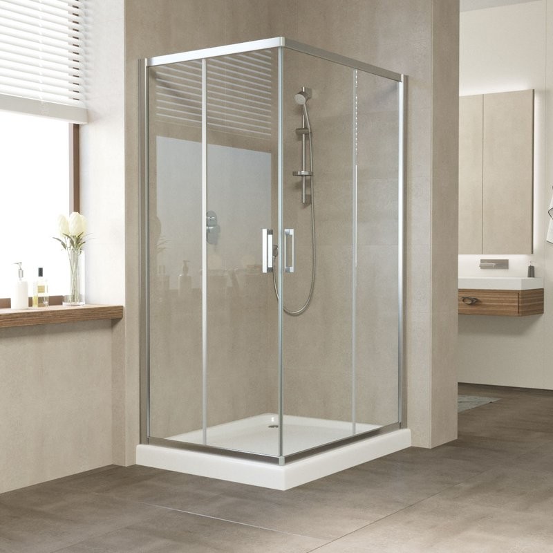 Душевой уголок Vegas Glass ZA-F Tur Novo 110*100 08 01 профиль глянцевый хром, стекло прозрачное