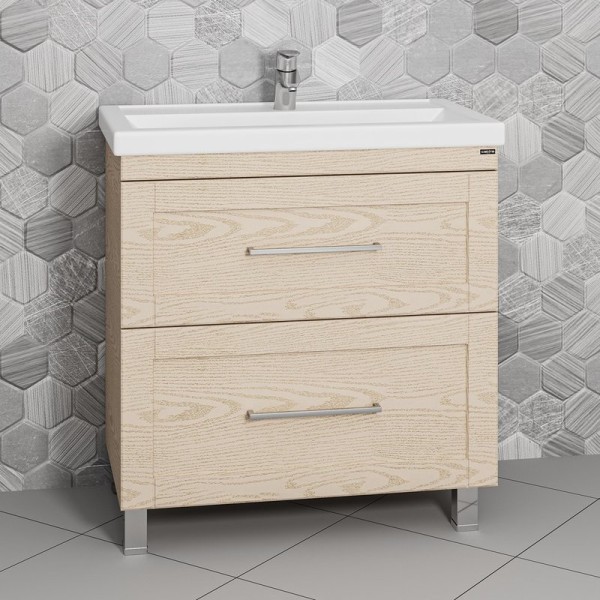 Тумба под раковину СаНта Венера 80 напольная, дуб бежевый