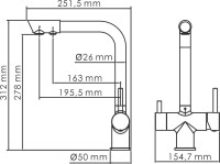 Смеситель для кухни Wasserkraft A8387 матовое золото