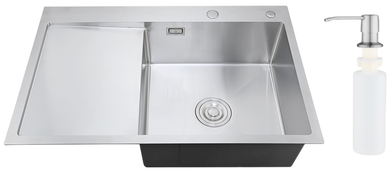 Мойка кухонная РМС MRK-7851R R c дозатором, серый