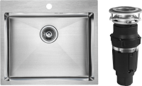 Комплект Мойка Paulmark Kroner PM215951-BS брашированная нержавеющая сталь + Измельчитель Bone Crusher BC 610-AS