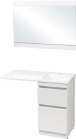 Тумба с раковиной Style Line Даллас 110 Люкс Plus напольная, белая, эмаль R