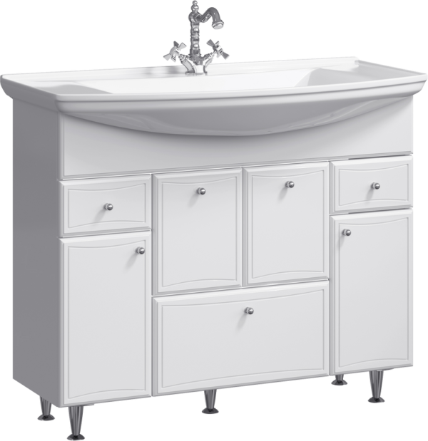 Тумба под раковину Aqwella Барселона люкс 105 с бельевой корзиной