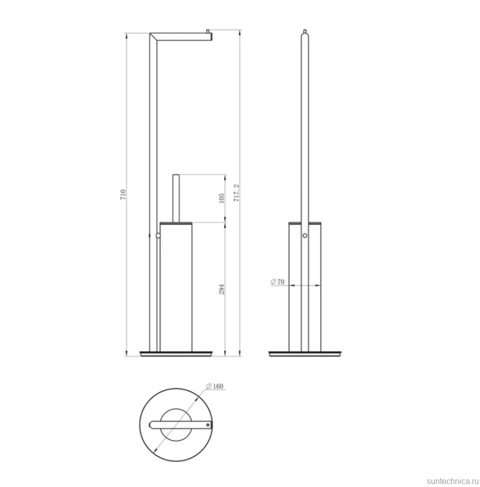 Стойка Wonzon & Woghand WW-V4602-BR брашированный никель