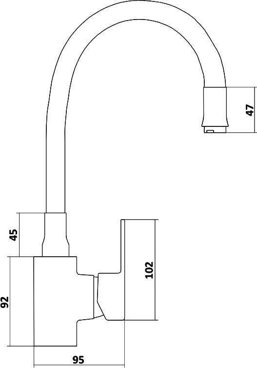 Смеситель для кухни Славен Коттедж Ф СЛ-ЦВ-Ф27 с гибким изливом