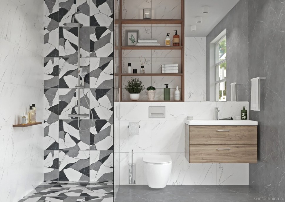 Тумба с раковиной Cersanit Lara 70 орех