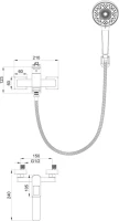 Смеситель для ванны с душем Wonzon & Woghand Frame WW-88639010-CR хром Смеситель для ванны с душем Wonzon & Woghand Frame WW-88639010-CR хром