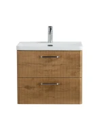 Тумба с раковиной BelBagno Due 50 ручки матовый атласный никель, rovere nature